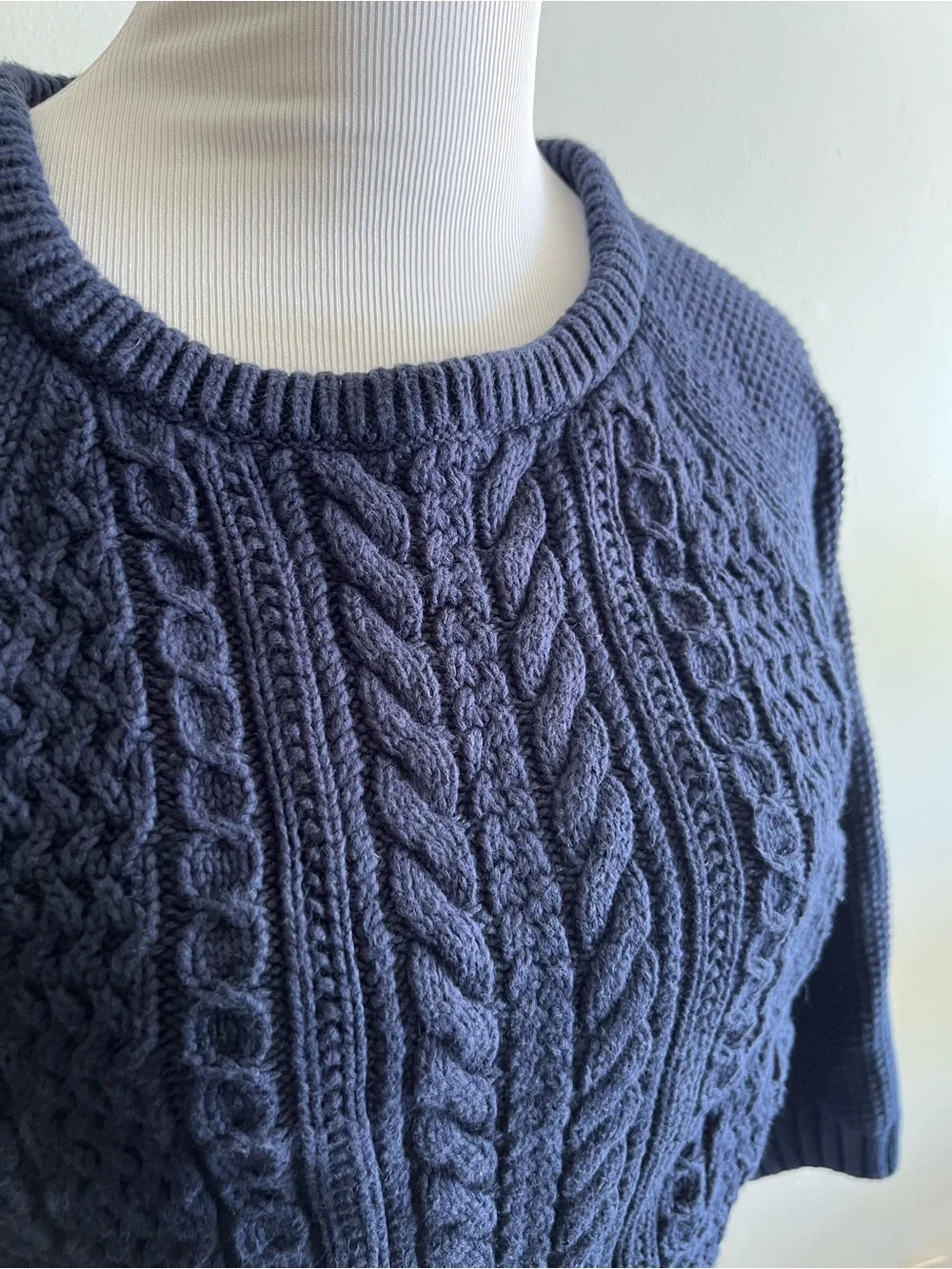 J. Crew Navy Cable Crewneck Sweater